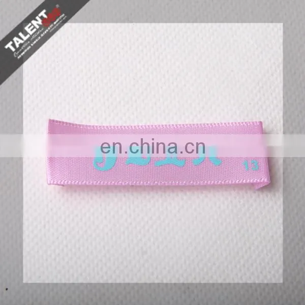 Custom silk printed brand name logo label for clothing