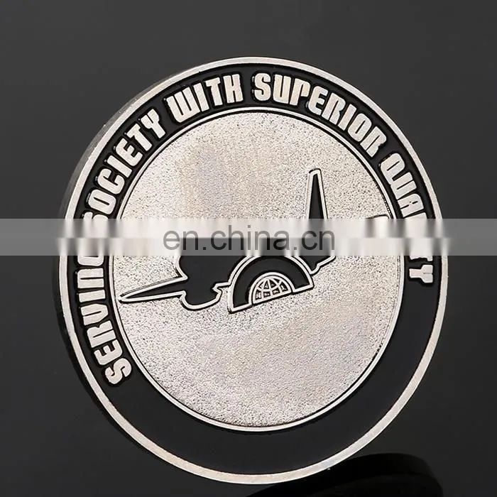 Cheap Price customzied good quality silver plated black background coin