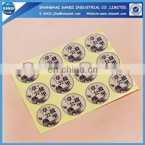 Full color printed adhesive paper custom sticker sheet