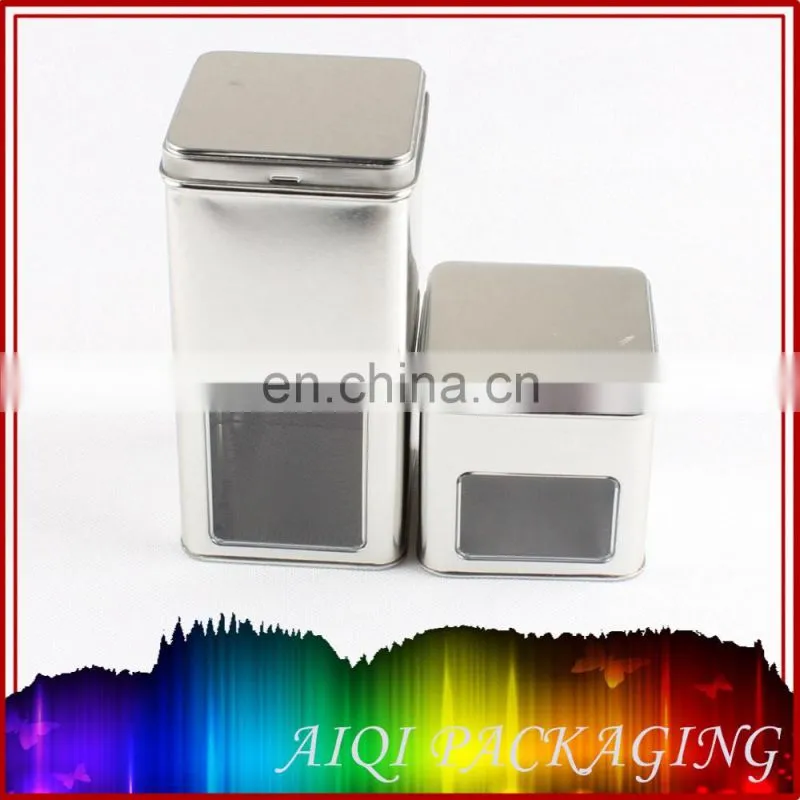 2016 newest hot selling square window tin box for cosmetic