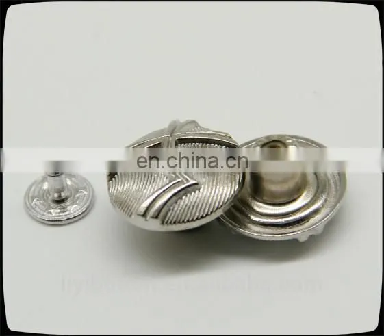 garment accessories, nickel zinc alloy embossing logo tack button for clothing
