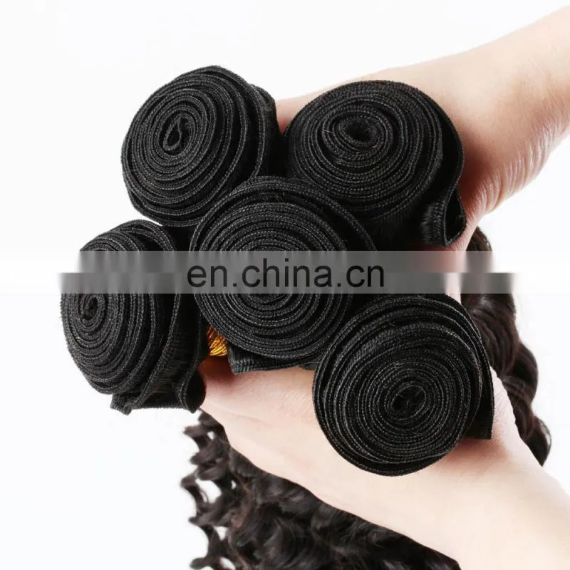 Cheap straight hair weave Deep curl brazillian human hair
