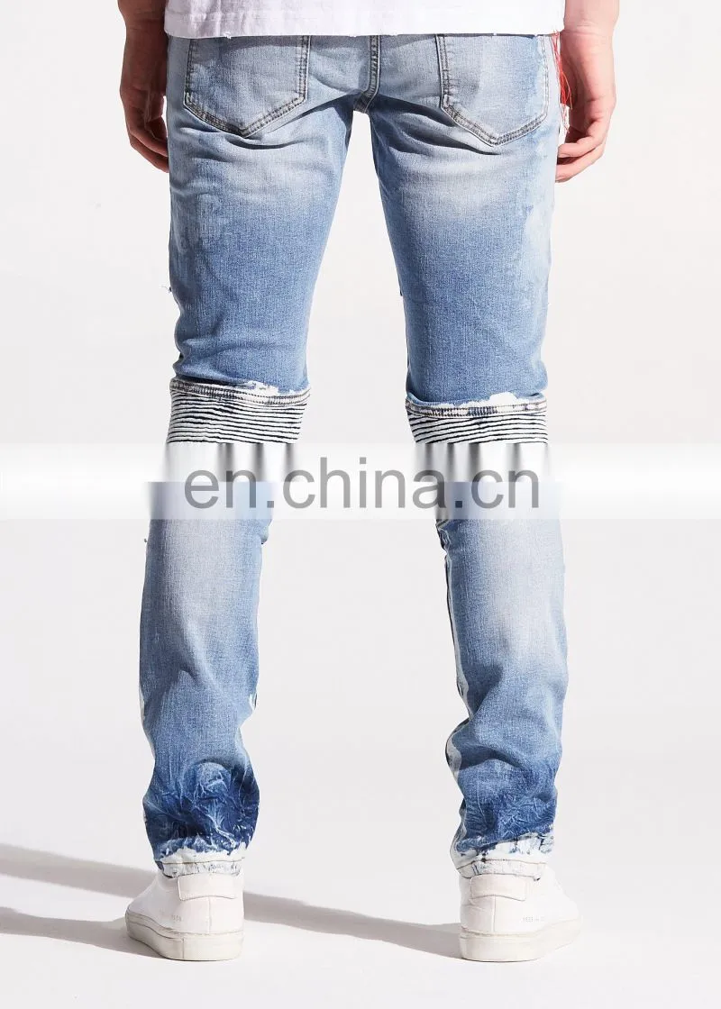 DiZNEW WHOLESALE BIKER DENIM OEM MENS JEANS SKINNY FOR MEN