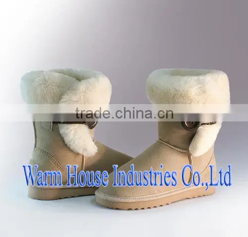 2016 New fashion 100% Pure sheep skin winter snow boots for women