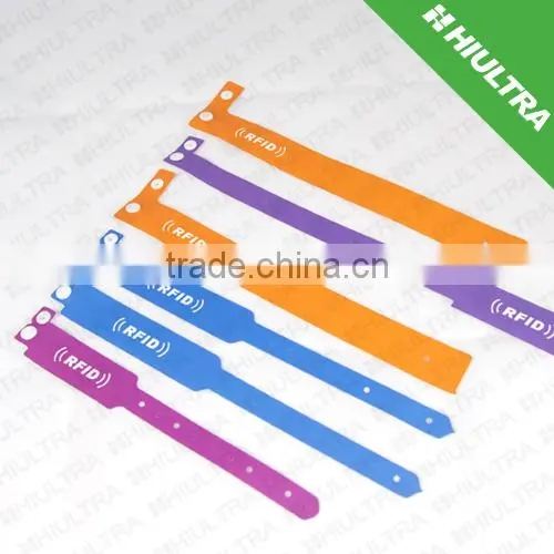 UHF Disposable TYVEK rfid bracelet tag One-time TYVEK RFID Bracelet tags tracking