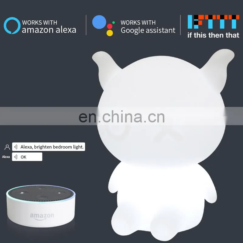 Mobile App control alexa smart home moon light wifi led night light