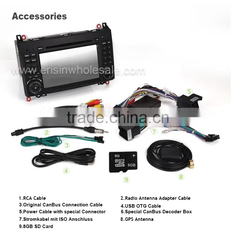 Erisin ES2682B 7" Touch Screen Android 4.4.4 Car Audio GPS Player for W245 W169