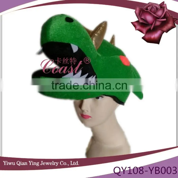 funny green adult dragon head shaped party hats