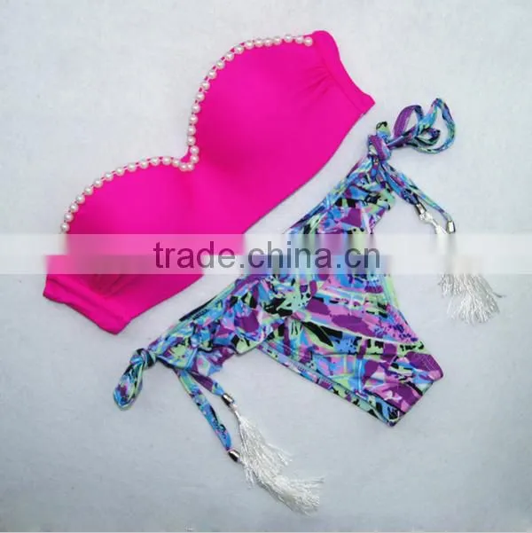 2016 Direct Selling Women Sexy Push Up Padded Beachwear Swimsuit