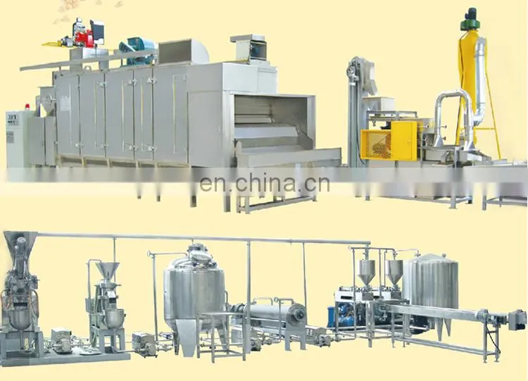 Factory Shanghai Full automatic Nuts paste grinder grinding making machine peanut butter processing plant production line