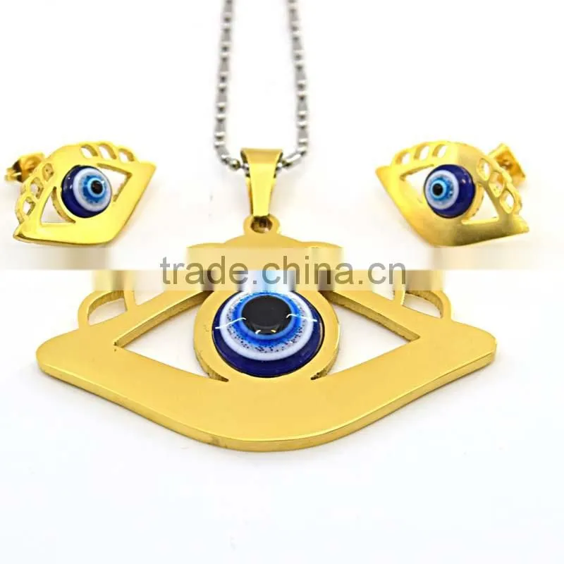 Fashion Jewelry China Evil Eye Jewelry Gold Plated African Jewelry Set