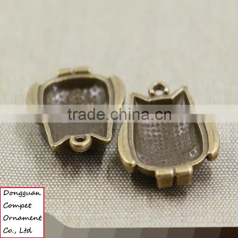 Wholesale ancient bronze zinc alloy fat owl pendant