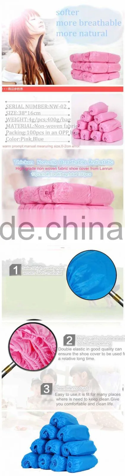 wholesale factory non woven fabric anti-static shoe protective cover for household,school,factory