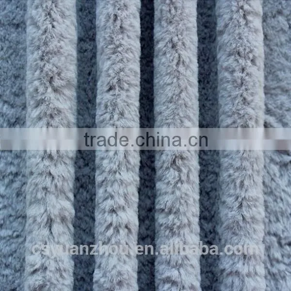 grey rabbit plush fabric for coats