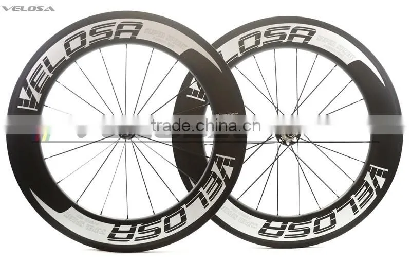 Velosa logo Straight Pull 88mm Clincher Road Carbon Bike wheels Racing Bicycle carbon Wheelset Bitex R51 Hubs fast shipping!
