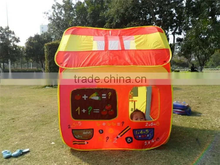 Foldable Pop Up Play Tent with 2 Doors and 2 Mesh Windows Pvc Child Game House Kids Single Layer Play Camping Tent