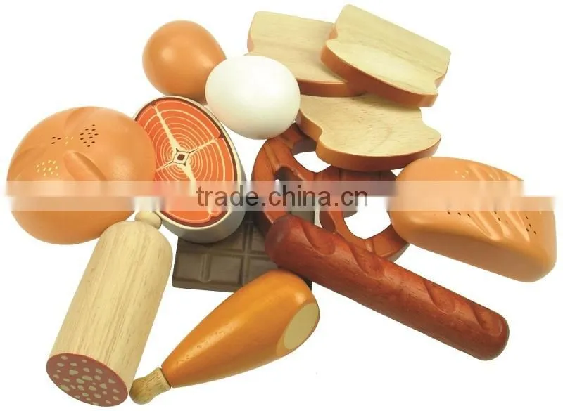 Wooden bread kitchen set toy for kids