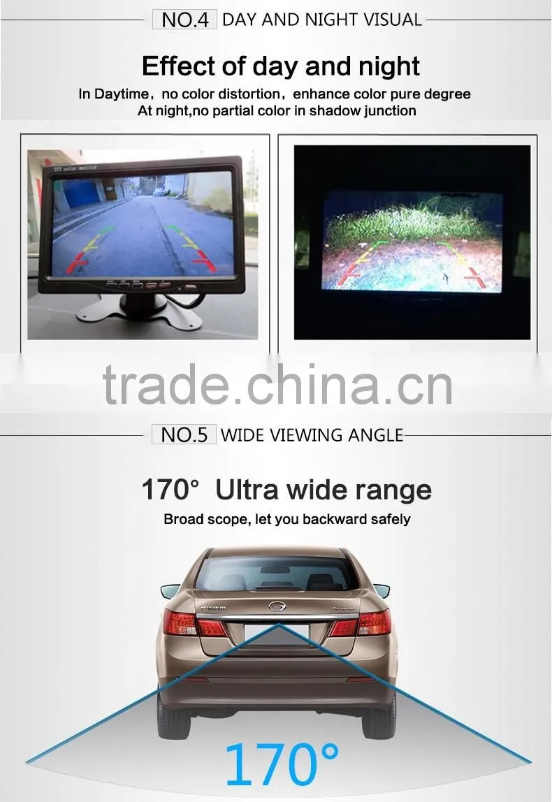 Factory price Pinhole car rear view camera with night vision and waterproof