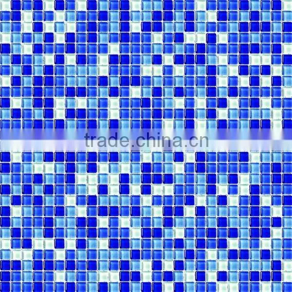 blue color glass mosaic tile