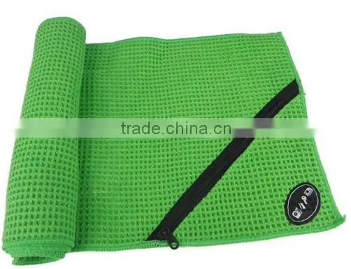 Cheap Fashion Zipper pocket microfiber sports towel