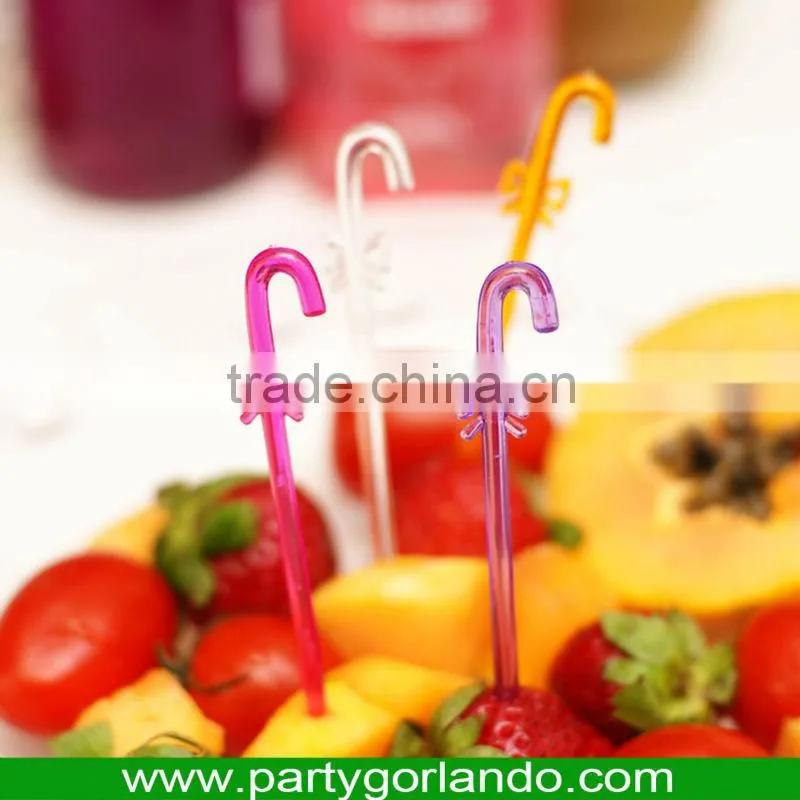 disposable plastic Cactus design swizzle cocktail food pick
