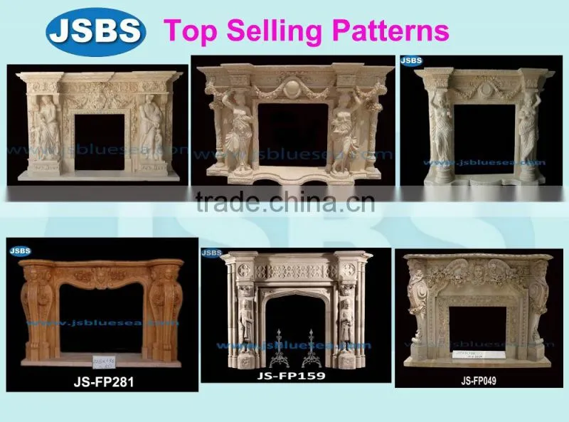 hand carved white marble decorative fireplace frame