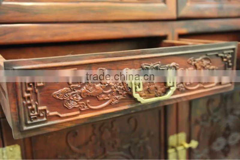 Chinese antique carved rosewood bookshelf