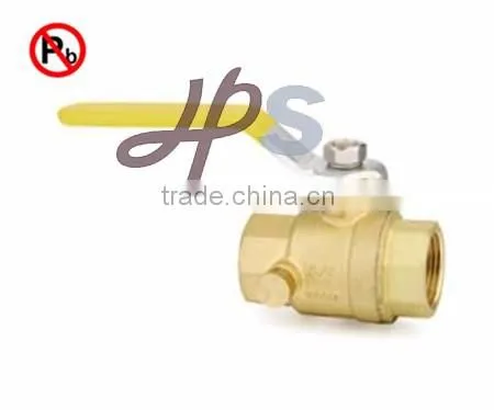 Meet NSF certificate lead free brass NPT thread ball valve with drain hole
