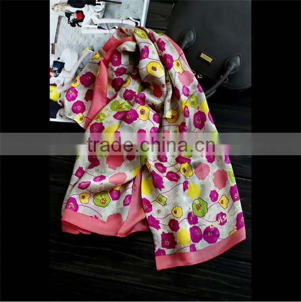 Factory price cheap gift silk chiffon custom printed scarf