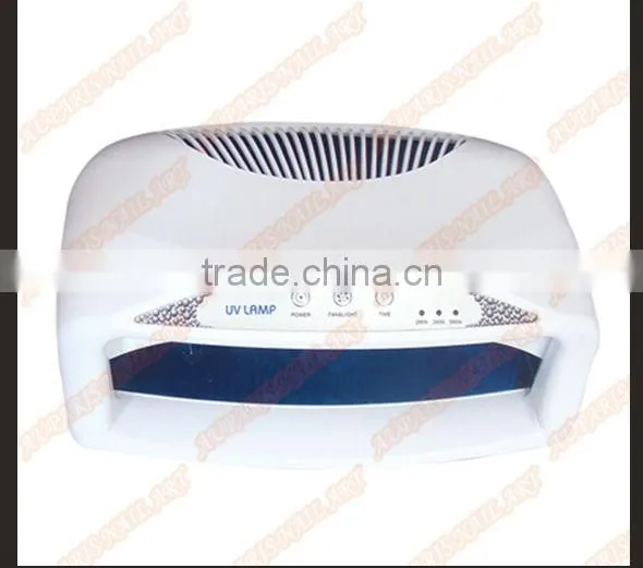 Free Shipping 2 HAND 54W NAIL UV GEL LED CURING LAMP NAIL DRYER + 6 BULBS + NAIL FAN, 220-110V for nail Dryer Machine