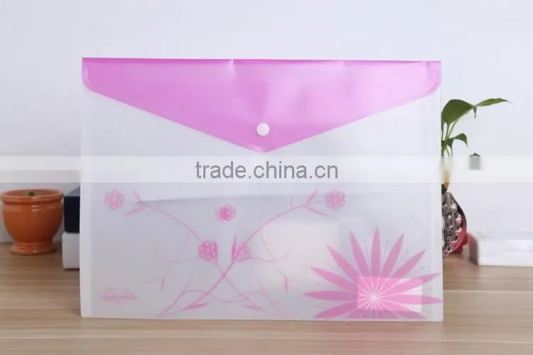 Transparent coloured A4 pp school supply student document wallet
