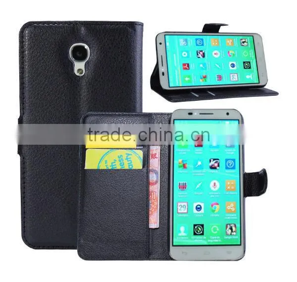 Luxury leather wallet case wholesale case cover for alcatel one touch pop c7