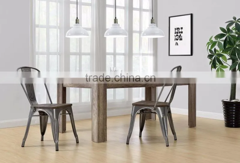 Colorful industrial vintage simple design metal dining chair in restaurant