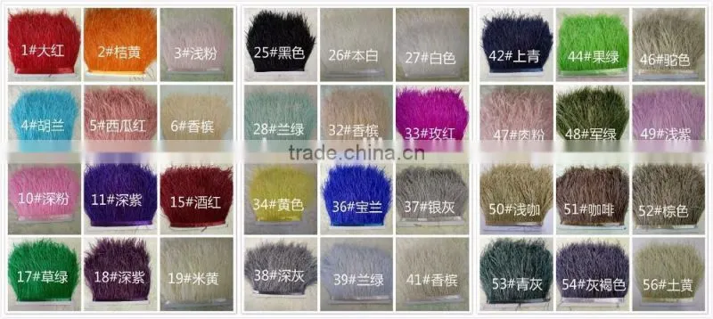 Factory wholesale 15-20cm thicken ostrich feather trim moq 5m/color