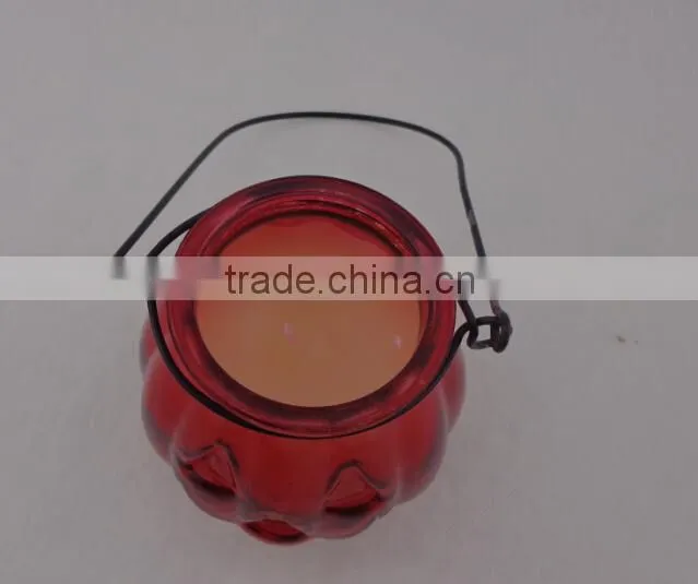 Home decoration use and round shape jar type candles with handler by handmade