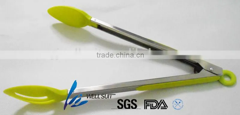 Fancy nylon large slotted food tongs