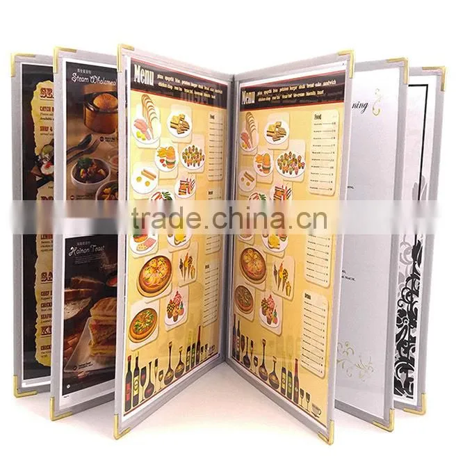Triple Panel 6 views Leatherette Leatherette plastic folder / a4 insert paper size