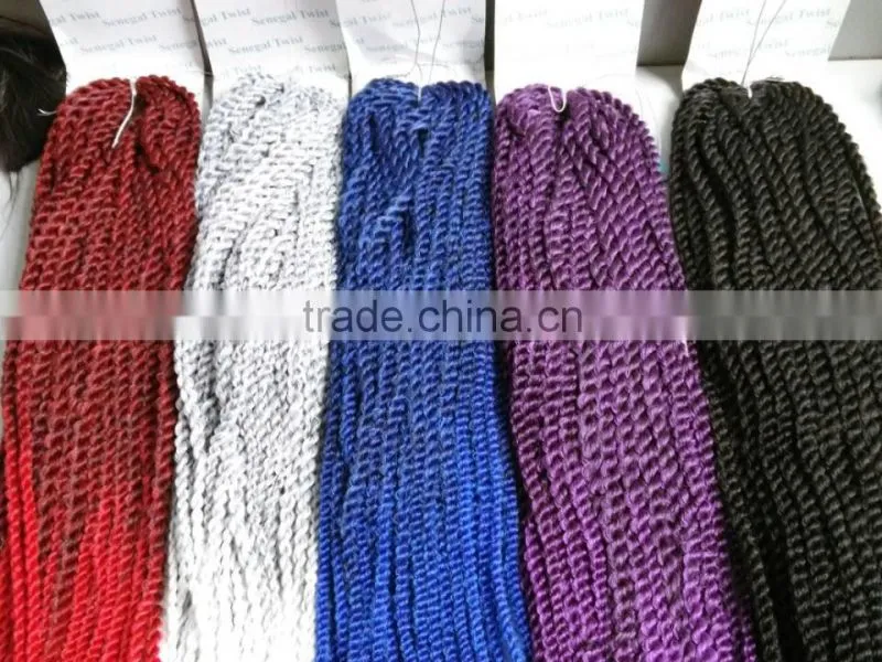 Afro Kinky Braids Synthetic Braiding Hair Senegalese Twist Hair Crochet Braid Hair Extensions