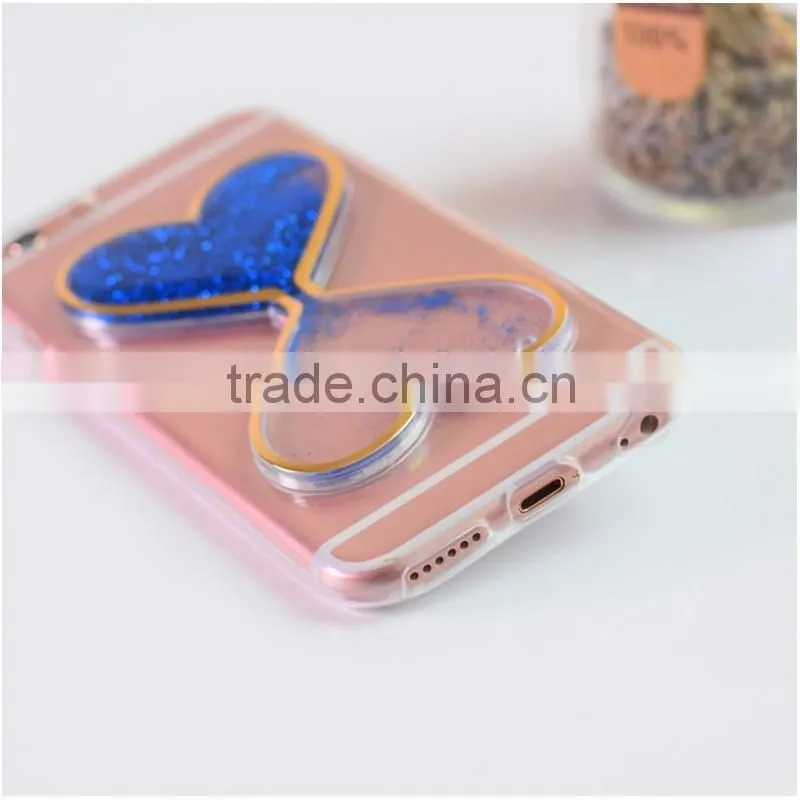 Soft TPU Material Phone Case for iphone 6 6S in 3D Heart-shaped Mystery Quicksand Design