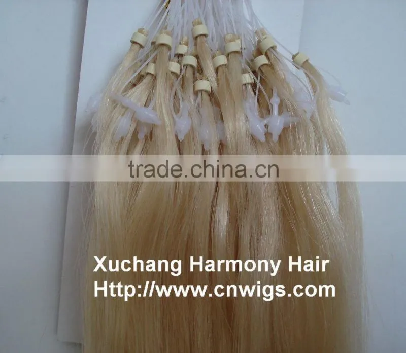 TOP REMY micro rings loop wavy hair extensions