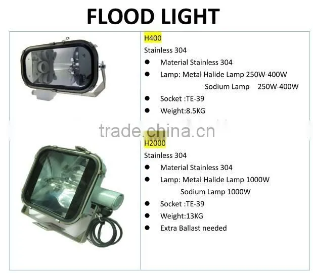 Fishing marine E39 400w 1000w metal halide glass flood marine light