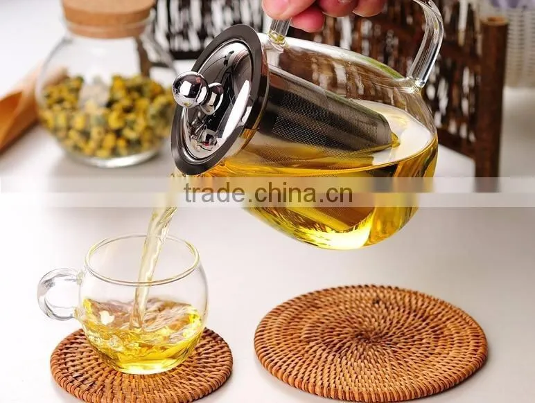 1200ml Hot Selling Borosilicate Glass Tea Pot With Stainless Steel Infuser Tea Pitcher Teapot