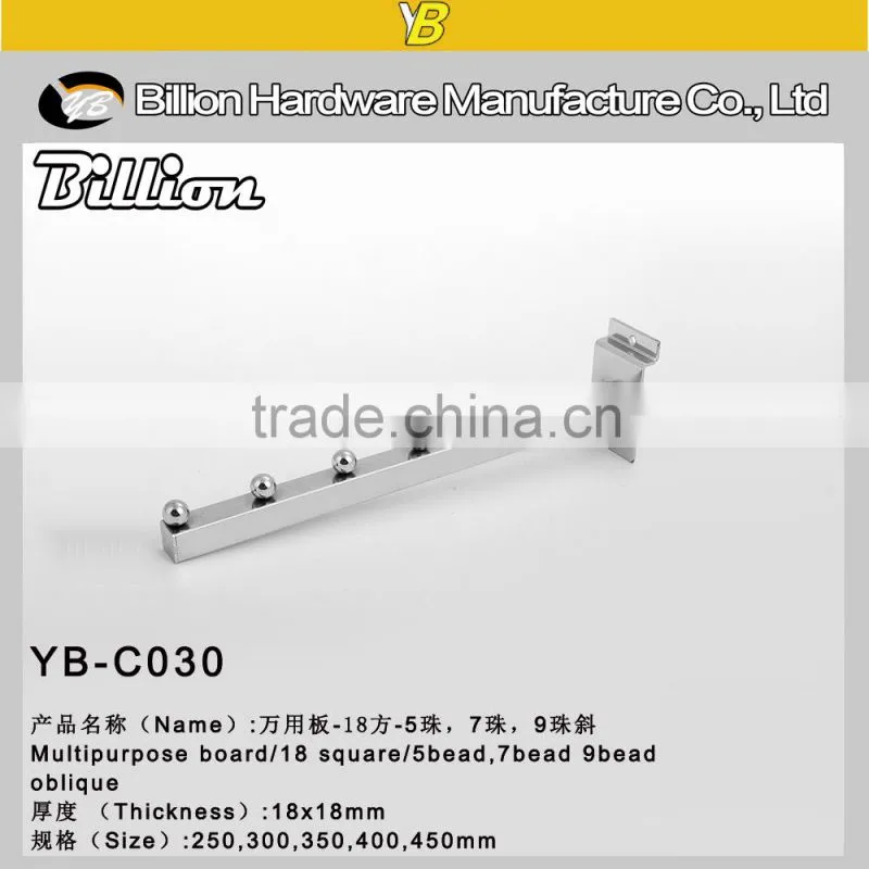 Good quality metal display hanging hook with balls pipe hook slatwall hook