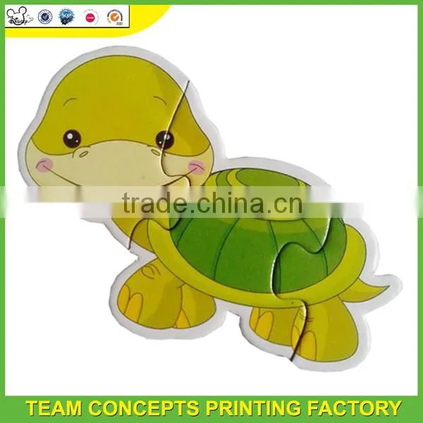 Cute turtle paper cartoon magnetic puzzle for kids