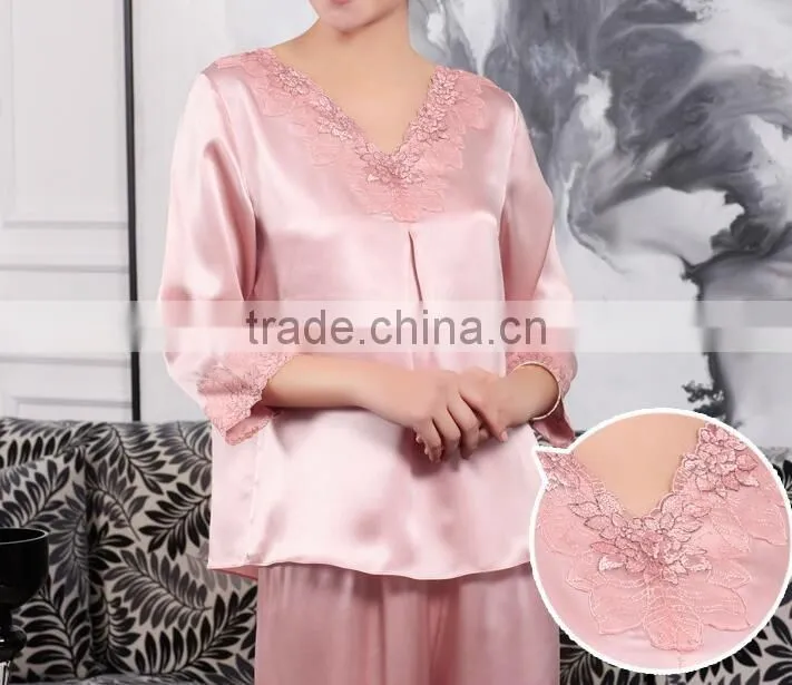 100% silk pajama , neck with less