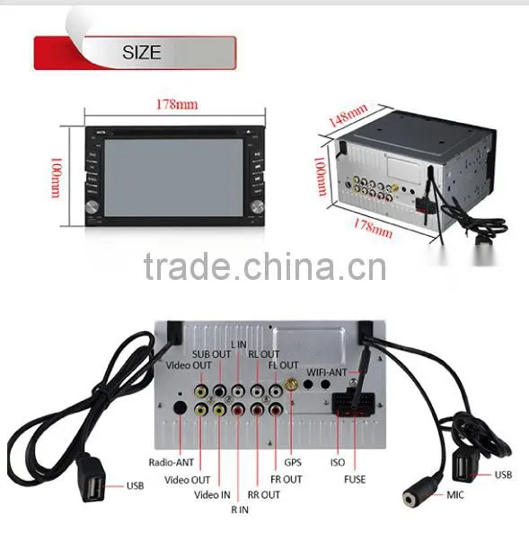 2din car dvd high quality dvd car android with gps/bluetooth/1080p