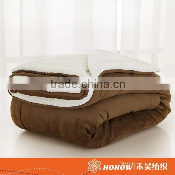 High quality solid brown thick blanket fluffy fleece blanket