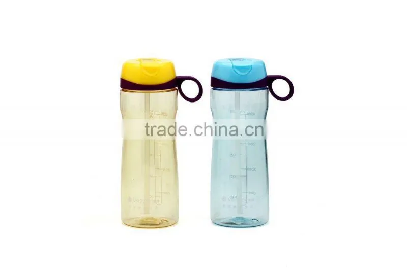 plastic water bottle with straw