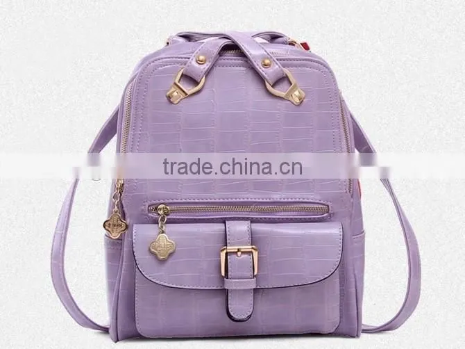 Korean design backpack macarons color backpack leather school backpack
