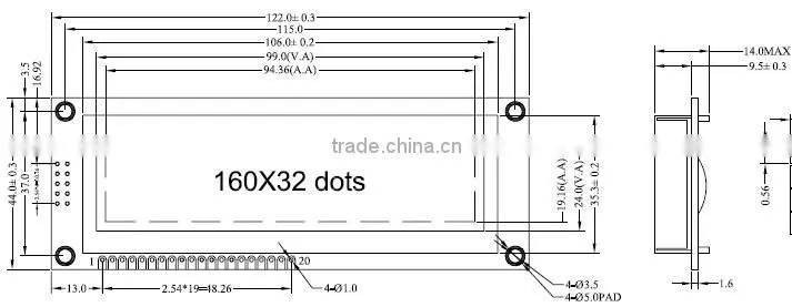 Word stock directory, liquid crystal display module, 16032 dot matrix screen, monochrome liquid crystal display module